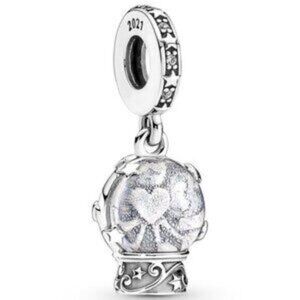 Pandora 925 Sterling Silver Snow Globe Angel Dangle Pendant Charm